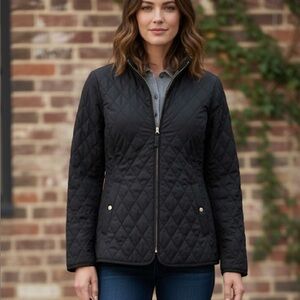 LANDS End Quilted Zip Up Jacket